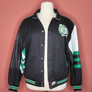 Leather Boston Celtics Varsity Jacket